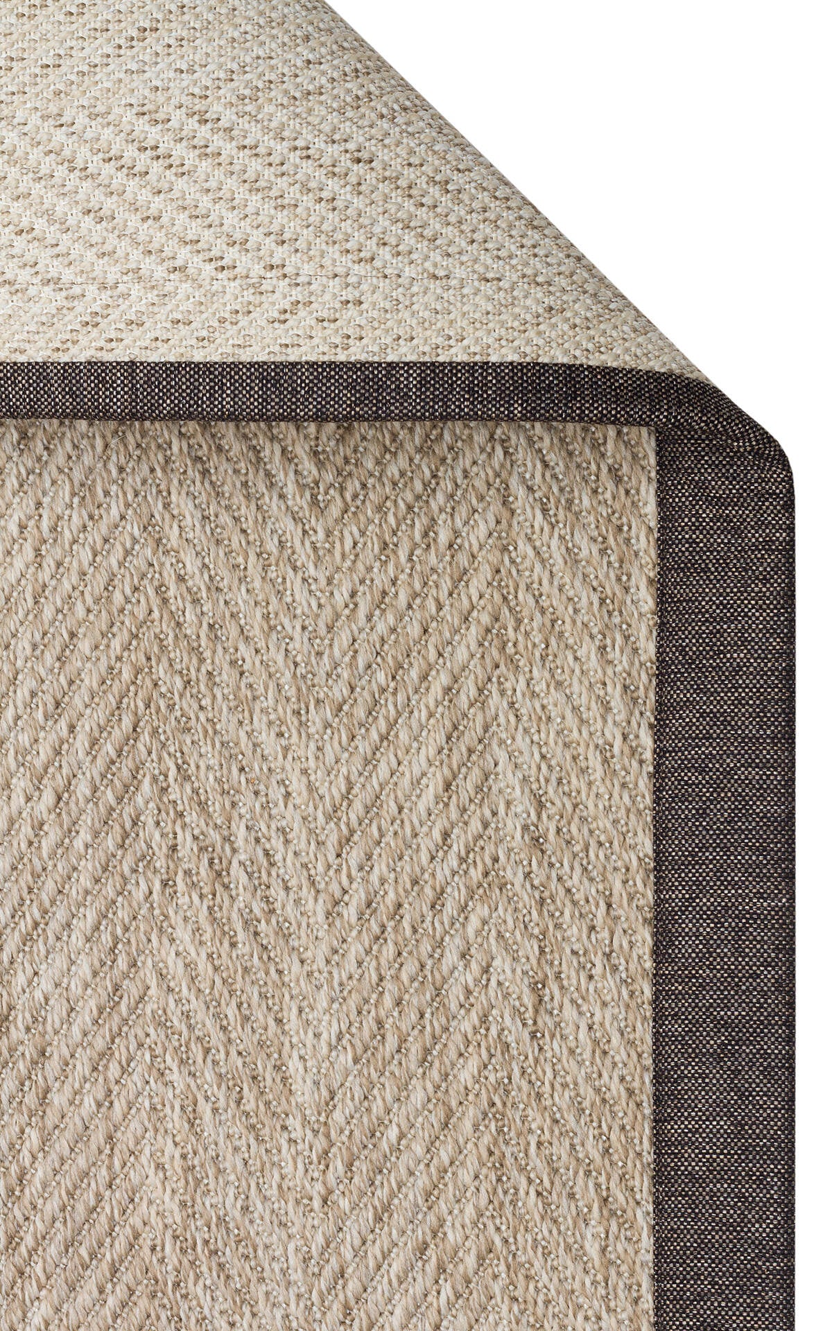 VENTURA SISAL VNT 2704 L.Bej BDR Dark Mix İç ve Dış Mekan Kullanımına Uygun Hav Vermeyen Kolay Temizlenebilir Bordürlü Sisal Görünümlü Halı